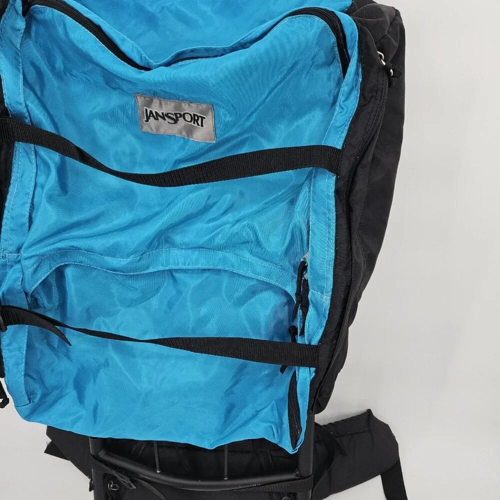 Vintage Jansport External Frame Backpack Hiking Camping Large Pack Tube Metal US